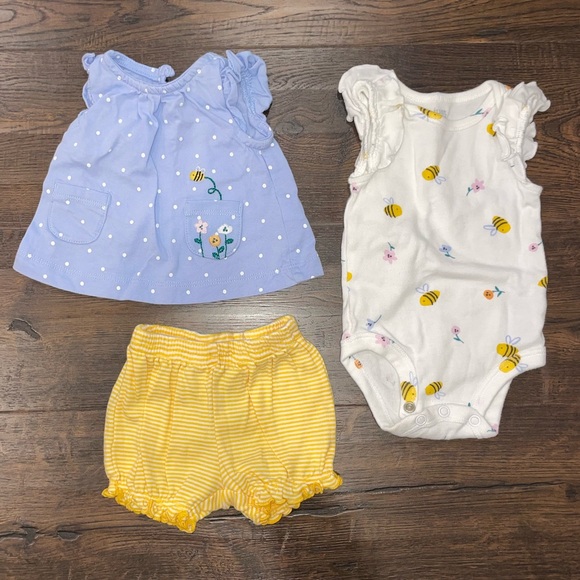 Carter's Shirts & Tops Carters Baby Girl Bumble Bee Skirted Shirt